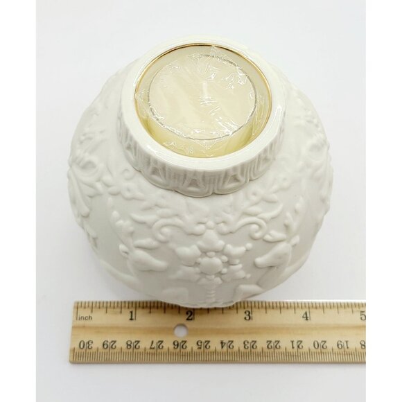 Lenox Ornamental Glow Winter Votive Holder With Damask & Deer Design 4" Tall - Picture 6 of 8